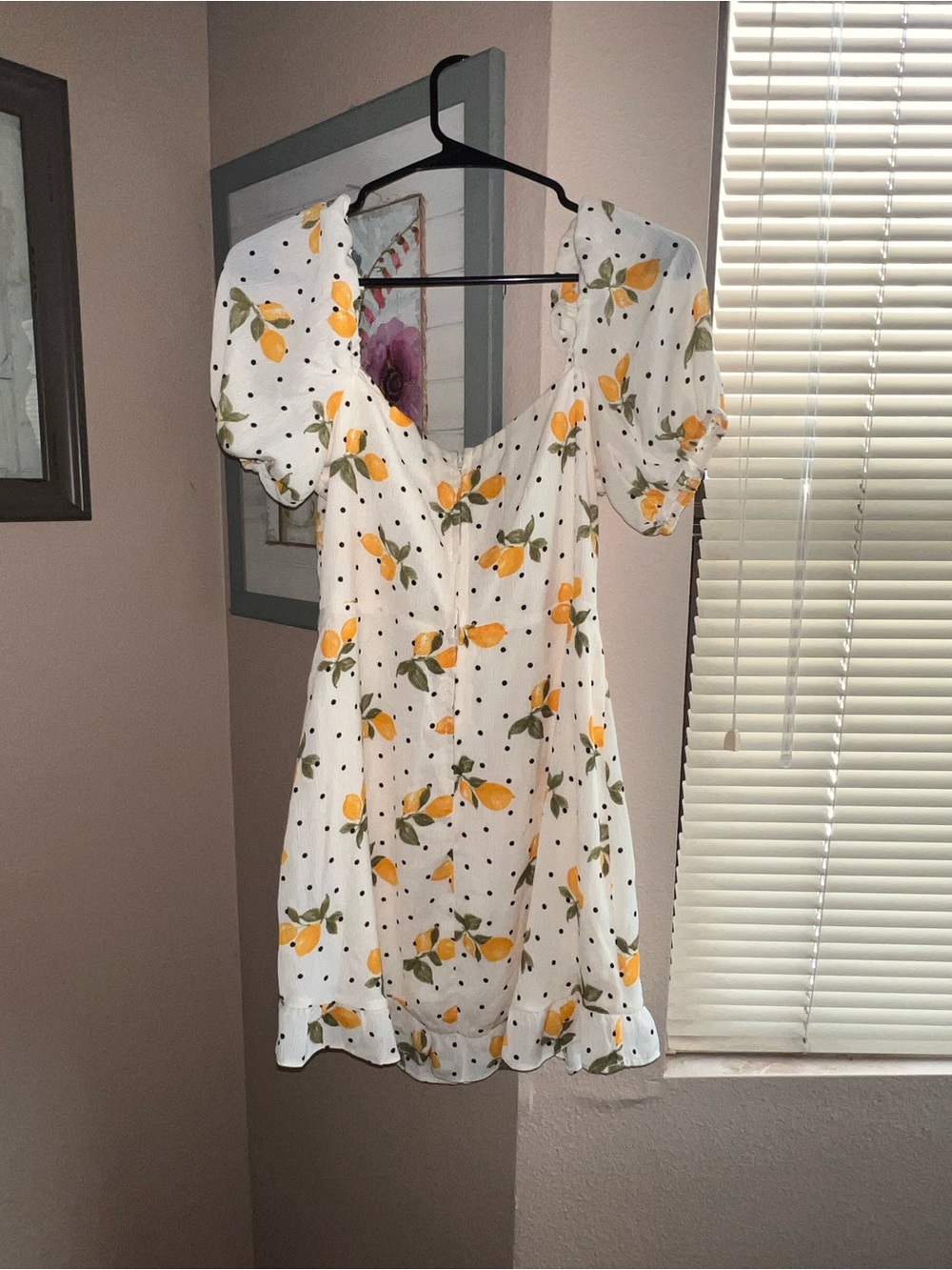 City Studio White Mini Dress with Yellow Lemon Print NWT Size 9 - Picture 2 of 9